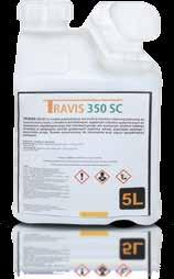 FUNGICYDY Travis 350 SC to środek grzybobójczy, koncentrat w postaci stężonej zawiesiny do rozcieńczania wodą, o działaniu kontaktowym, wgłębnym i lokalnie systemicznym do stosowania zapobiegawczego
