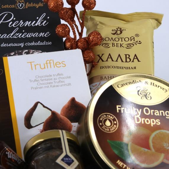 puszce Belgijskie trufle kakaowe z maślanym kremem 35g Miód suflet waniliowy