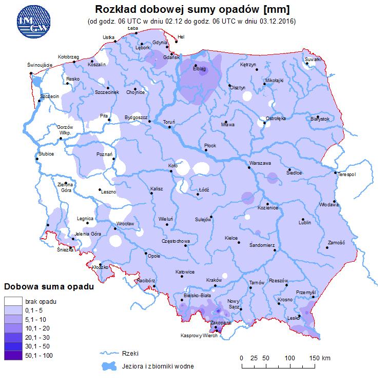 rzekach Polski Rozkład dobowej sumy