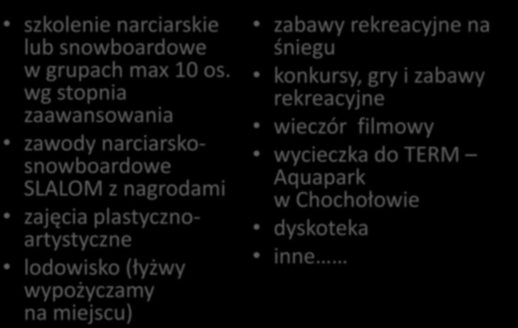 Program obozu zimowego
