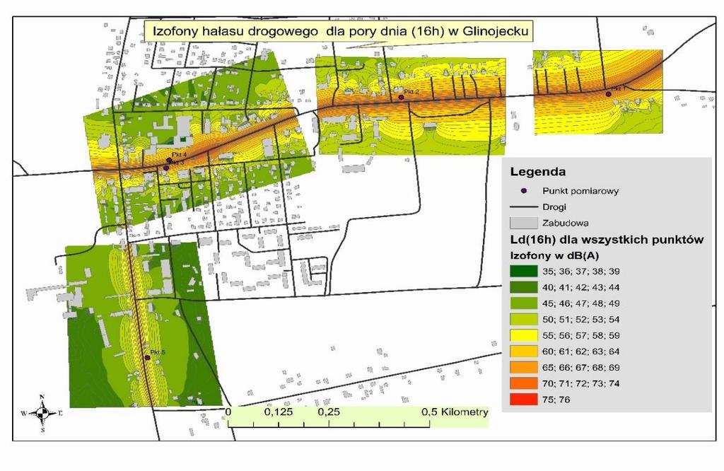 Dla pomiarów określających wskaźniki krótkookresowe ocena dotyczy 1 doby (pora dnia 16h i nocy 8h), w której wykonywano pomiary, natomiast dla pomiarów