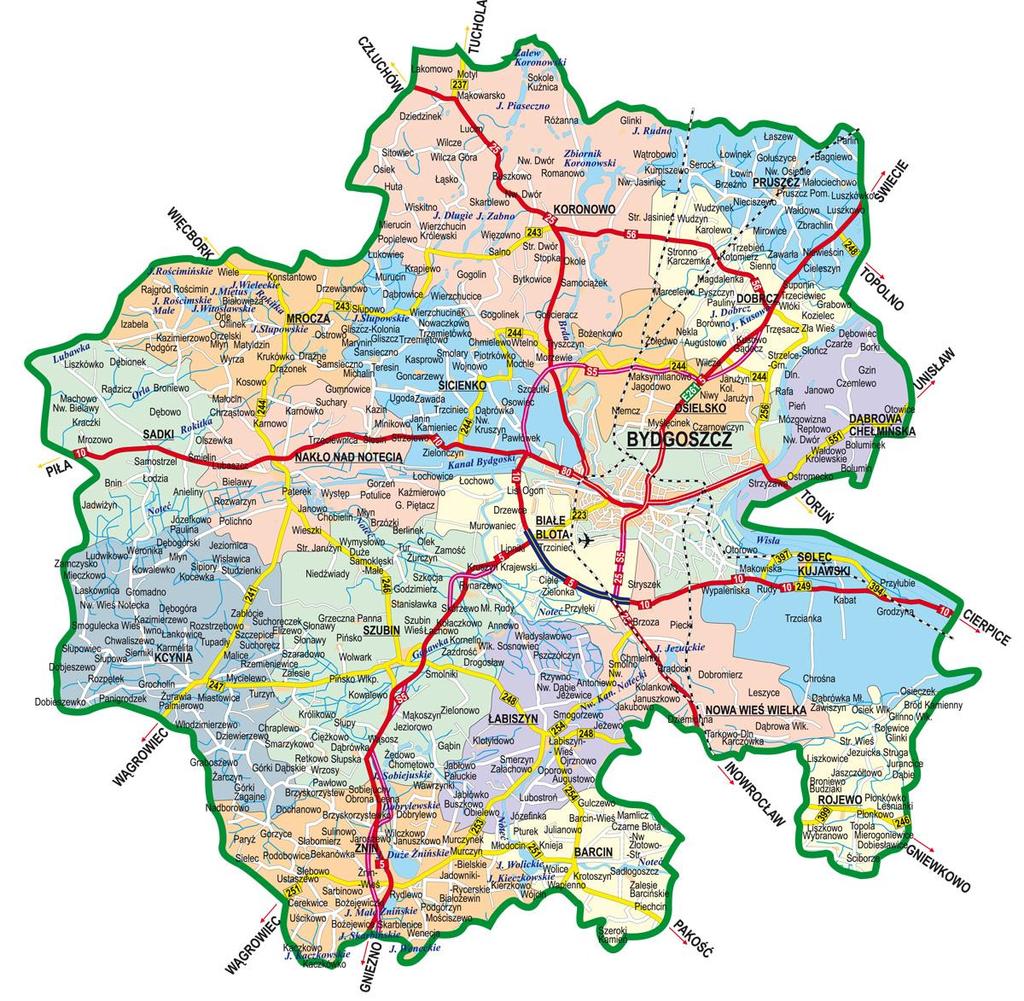 Projekt będzie realizowany na obszarze gmin wchodzących w skład Stowarzyszenia Metropolia Bydgoszcz Obejmuje on gminy: Barcin Białe Błota Dąbrowa Chełmińska