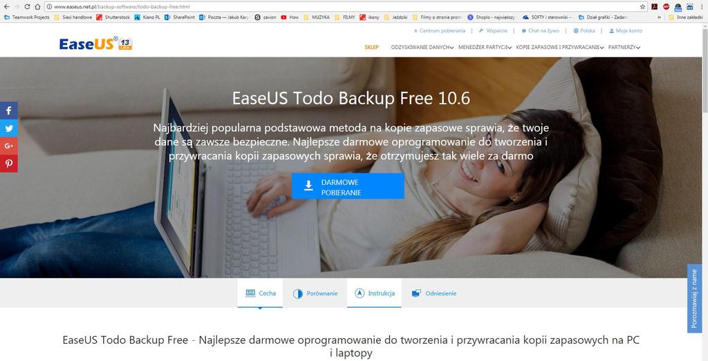 Kopiowanie za pomocą programu EaseUS. Jest wiele programów, które służą do kopiowania, ale polecamy EaseUS Todo Backup Free z dwóch powodów: jest darmowy i po polsku. Link do programu: http://www.