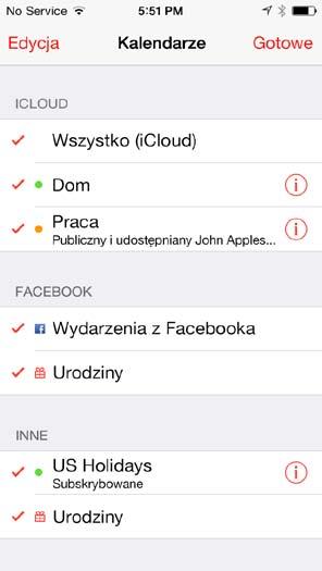 Zaproszenia Jeśli masz konto icloud, Microsoft Exchange lub obsługiwane konto CalDAV, możesz wysyłać i odbierać zaproszenia na spotkania.