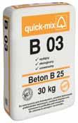 Beton, zaprawy naprawcze Betony i jastrychy B 03 Beton B 25 Beton Gotowa sucha zaprawa betonowa o uziarnieniu 0-8 mm. Do wykonywania prac betoniarskich w domu i ogrodzie.