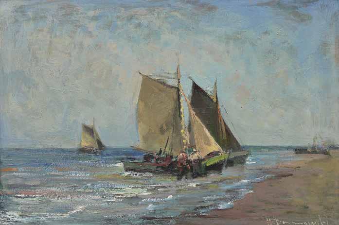 14 Henryk Baranowski (1932 Starogard Gdański 2005 Gdynia) Łodzie u brzegu, 1988 r.