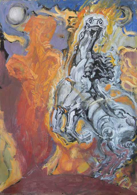 60 Zdzisław Lachur (1920 Zagórz 2007 Warszawa) Ognisty koń tempera,