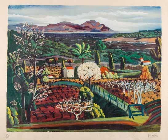63 Mojżesz Kisling (1891 Kraków 1953 Sanary-sur-Mer) Pejzaż litografia barwna, 46 56,5 cm (odcisk) sygn.