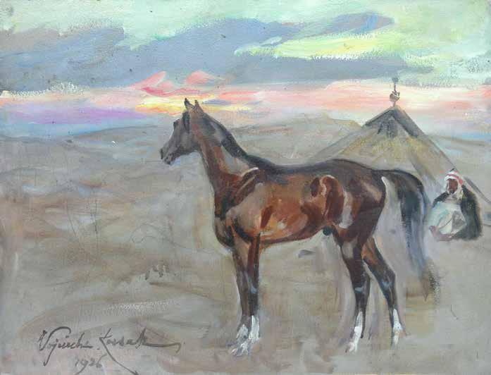 2 Wojciech Kossak (1856 Paryż 1942 Kraków) Koń arabski na pustyni, 1926 r.