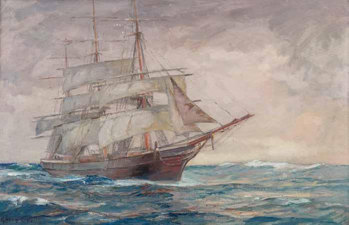 4 Harry Schultz (1874 Elbląg 1958 Schliersee) Statek na morzu olej, płótno, 60 90,5