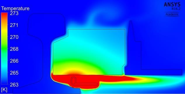 4.3. Analiza porównawcza modelu K-PK i modelu B-PK Porównanie pól temperatury w modelach K-PK i B-PK w przypadku analizy modelu cieplnego uwzględniającego mechanizm przewodzenia ciepła i konwekcyjnej