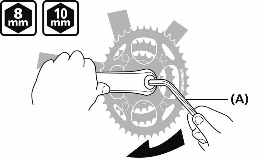 MONTAŻ (TARCZA MECHANIZMU KORBOWEGO) NA KWADRAT Montaż osi suportu 1. Podczas montażu używać oryginalnego narzędzia Shimano. Najpierw zamontować część główną a następnie łącznik.