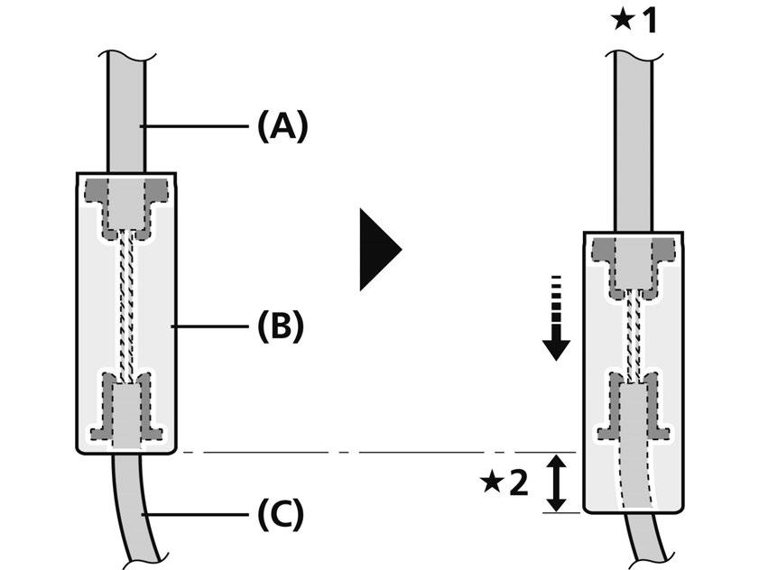 MONTAŻ (HAMULCE V-BRAKE) MONTAŻ (HAMULCE V-BRAKE) Montaż dźwigni hamulca Montaż modulatora siły 1. Montować modulator siły do hamulców V-BRAKE, jak pokazano na rysunku.