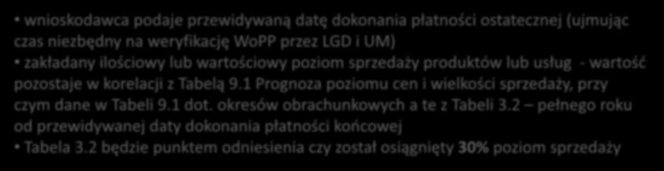 1 Prognoza poziomu cen i wielkości sprzedaży, przy czym dane w Tabeli 9.1 dot. okresów obrachunkowych a te z Tabeli 3.