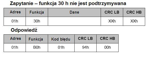 23 Tabela 2.6 Rysunek 2.5. Przykład odpowiedzi po wystąpieniu błędu.