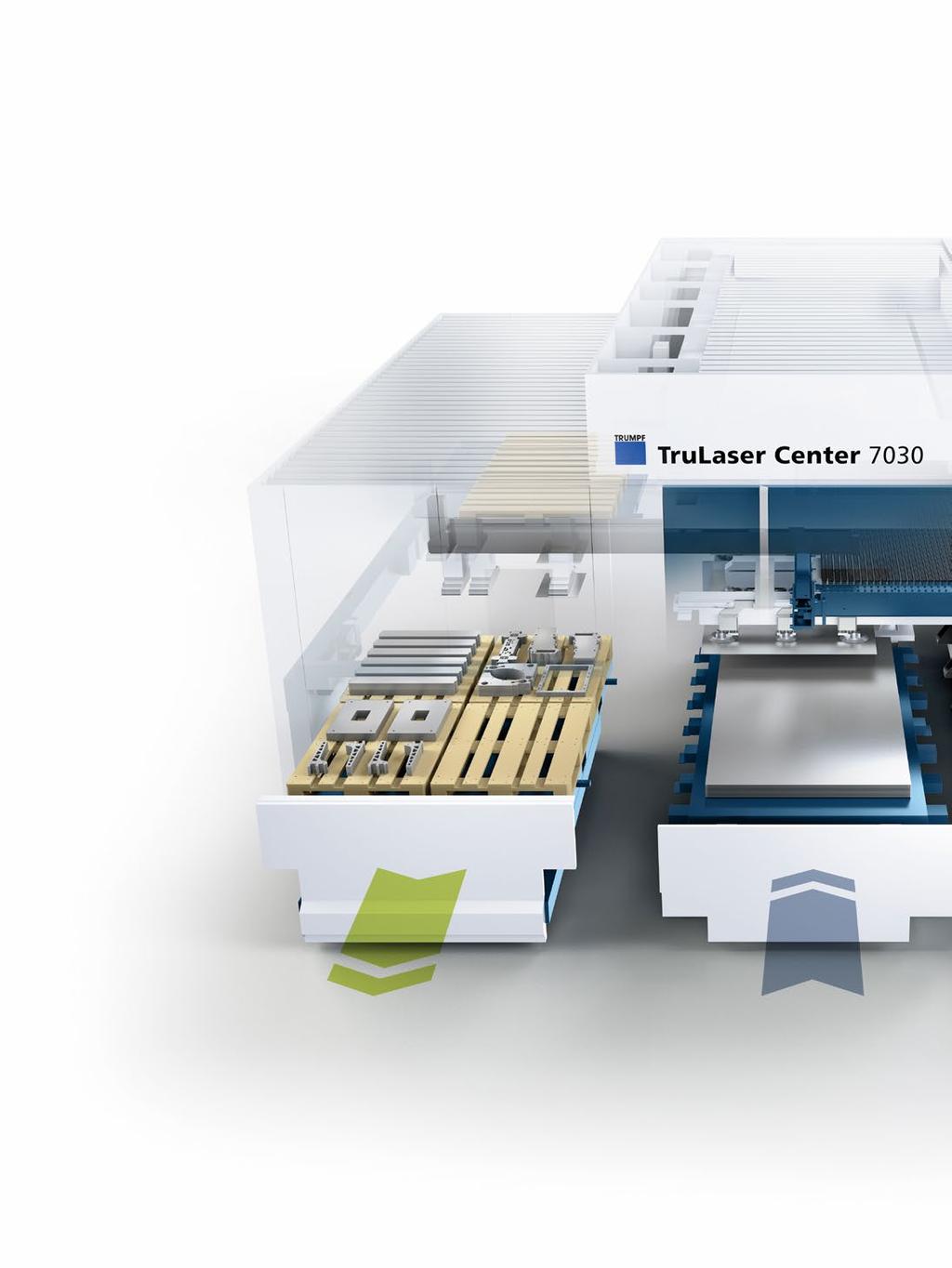 40 Produkty Center 7030 Skraca czas obróbki laserowej Spójna koncepcja w pełni zautomatyzowanej obrabiarki redukuje koszty obróbki o maksymalnie 30% i oferuje zupełnie nowe możliwości.