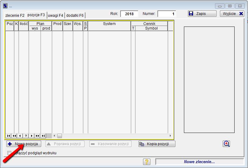 Pierwsze kroki Klikamy na przycisk + Nowa pozycja