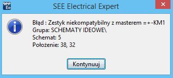 Wersja V4R3 SEE Electrical Expert Pierwsze kroki W oknie Nowy blok wpisujemy: MOC1. Program tworzy blok o nazwie MOC1, który będziemy mogli wstawiać na dowolny schemat. Skorzystamy z nowego bloku.