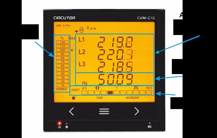 4.3.- WYŚWIETLACZ Urządzenie jest wyposażone w podświetlany wyświetlacz LCD, na którym wyświetlają się wszystkie parametry wskazane w Tabela 3.