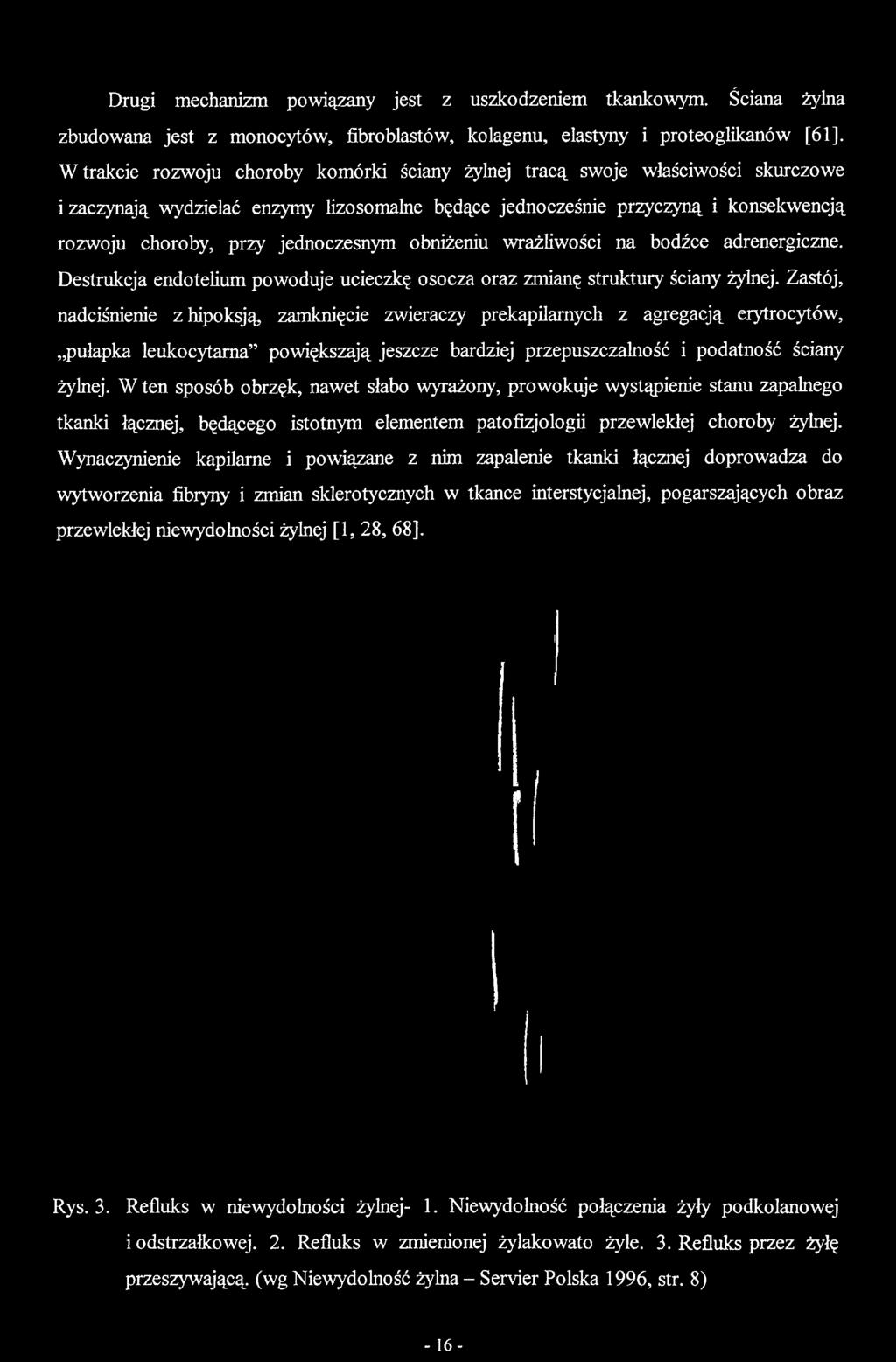 Zastój, nadciśnienie zhipoksją zamknięcie zwieraczy prekapilamych z agregacją erytrocytów, pułapka leukocytama powiększają jeszcze bardziej przepuszczalność i