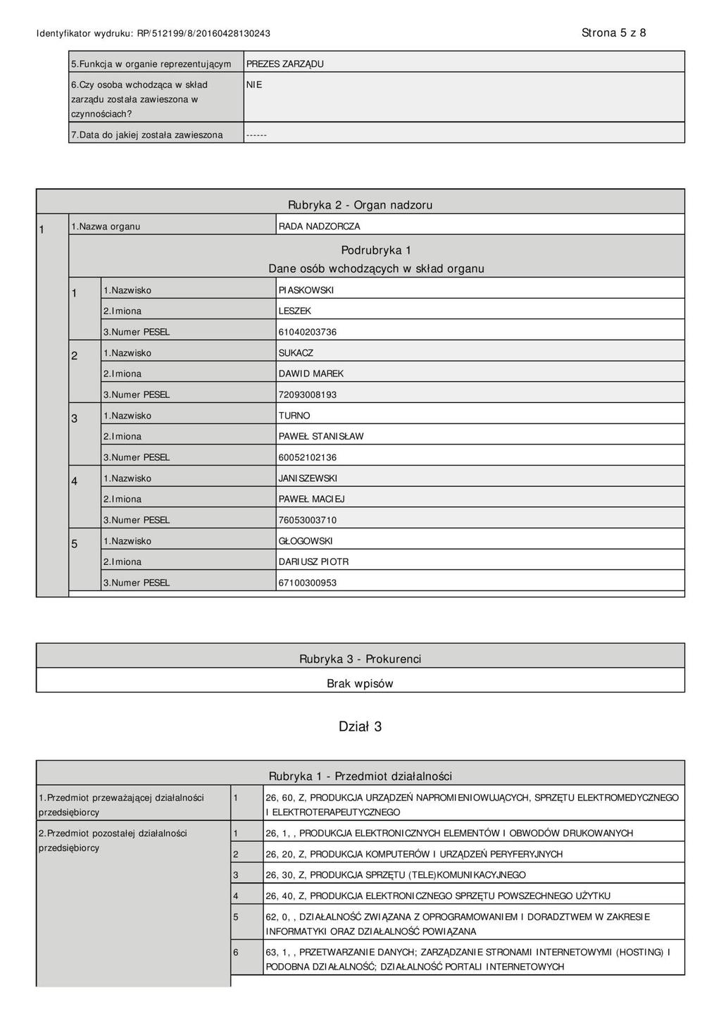 DOKUMENT INFORMACYJNY