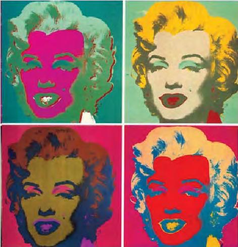 5. Serigrafia Rys. 5.3. Andy Warhol, Marylin Monroe, 1967 r. Źródło: http://pl.scribd.com/doc/24090386/06-grafika3 (dostęp z dnia 15.03.2016).
