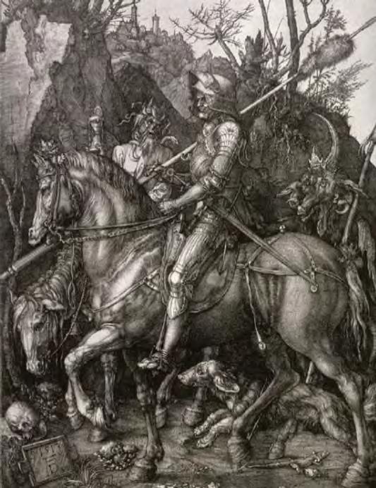 jpg (dostęp z dnia 09.01.2016). 66 Rys. 3.14. Albrecht Dürer, Rycerz, śmierć i diabeł, 1513 r.