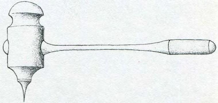 3. Techniki wklęsłe Rys. 3.25. Młotek do punktowania Źródło: Krejča Aleš, Techniki sztuk graficznych, WAiF, Warszawa 1984, s. 77.
