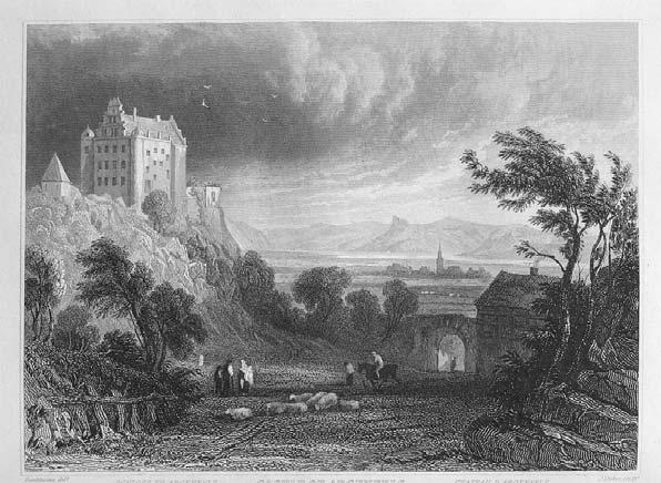 ARTYSTYCZNE TECHNIKI GRAFICZNE Rys. 3.35. Wiliam Tombleson, Zamek w Argenfels, ok. 1840 r., staloryt ilustracyjny Źródło: https: //upload.wikimedia.