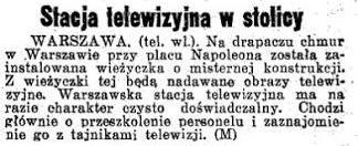 Telewizja W 1935 roku podjęto w PIT z inicjatywy prof. Janusza Groszkowskiego, dyrektora PIT (którym pozostawał do roku 1951), systematyczne prace nad telewizją użytkową.