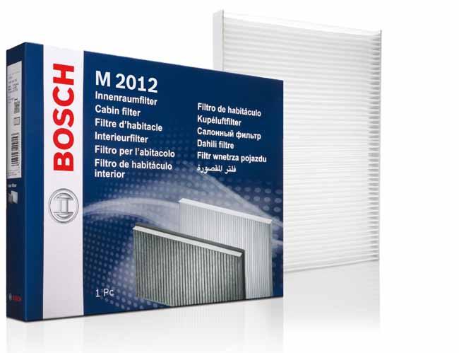 Filtr kabinowy standardowy Informacje o produkcie Filtry kabinowe standardowe Boscha zapewniają czyste powietrze wewnątrz samochodu.