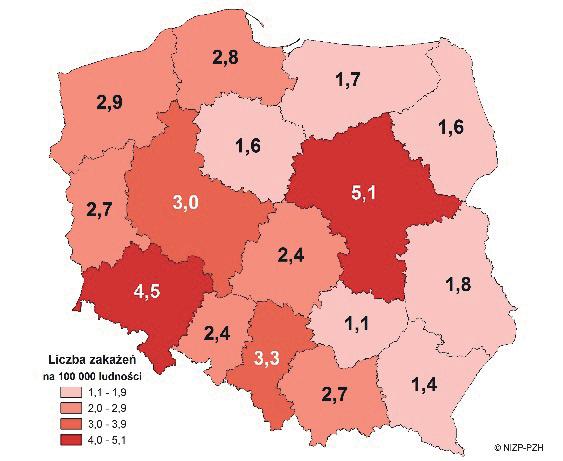 epidemii Źródło: NIZP-PZH Wykres 25.