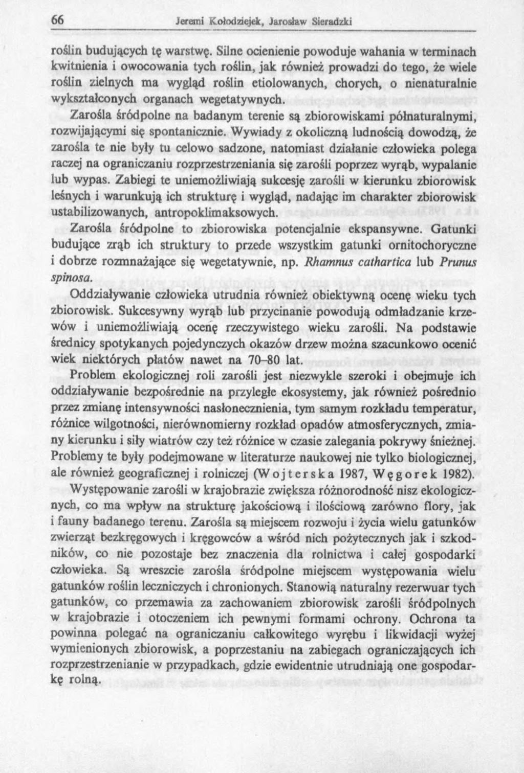 roślin budujących tę warstwę.