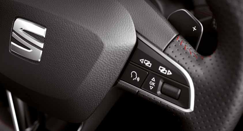Wersja wyposażenia FR Główne elementy wyposażenie standardowego ponad wersję Full LED: Systemy wspomagające kierowcę SEAT Drive Profile Czujniki