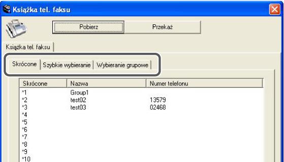 W tym przypadku spróbuj ponownie po wznowieniu pracy faksu z trybu wstrzymania i wyświetleniu ekranu gotowości. 4 Wybierz kartę sposobu wybierania numeru, którą chcesz edytować i zarejestruj odbiorcę.