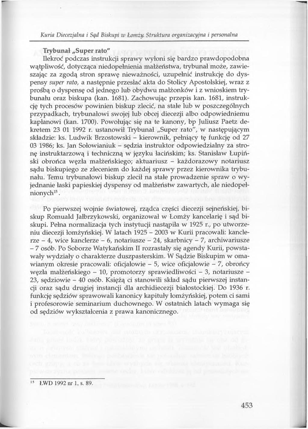 K uria Diecezjalna i Sąd B iskupi w Łom ży.