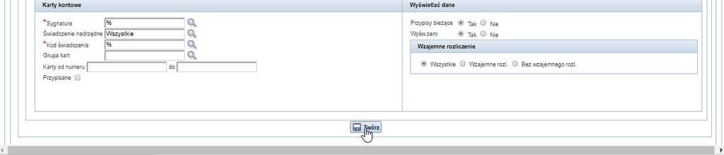 Przy wprowadzeniu parametrów do nowo przygotowywanego bilansu należy: wskazać daty początku i końca okresu dla zestawienia (warunek obowiązkowy).