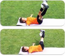Ćwiczenia wzmacniające mięśnie wykonywane indywidualnie Zdjęcie ćwiczenia Nazwa i przebieg ćwiczenia WYCIERACZKA Pozycja wyjściowa: Leżąc na plecach, rozciągnąć ramiona na boki i położyć