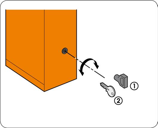 Włożyć klucz do zamka i przekręcić w lewo o jeden pełny obrót, zgodnie z instrukcjami podanymi Rysunku 7. Otworzyć lub zamknąć szlaban ręcznie.
