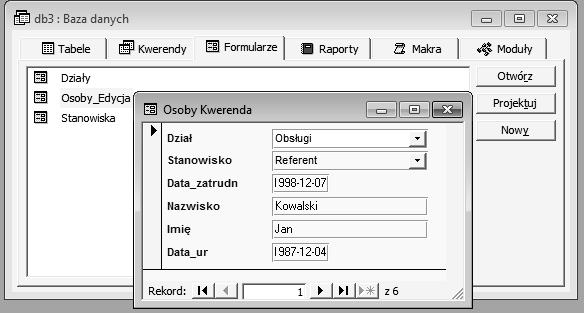 Kwerendy funkcjonalne - usuwająca - usuwa grupę rekordów z jednej lub kilku tabel; - aktualizująca pozwala zmienić wartości grupy rekordów tabeli lub kilku tabel, na przykład dokonać zmian cen