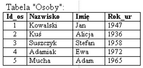 Rudnicki 5 Struktura tabeli danych Rekord (wiersz tabeli) gromadzi informacje o pojedynczym obiekcie (na przykład: książce) lub zdarzeniu (np.