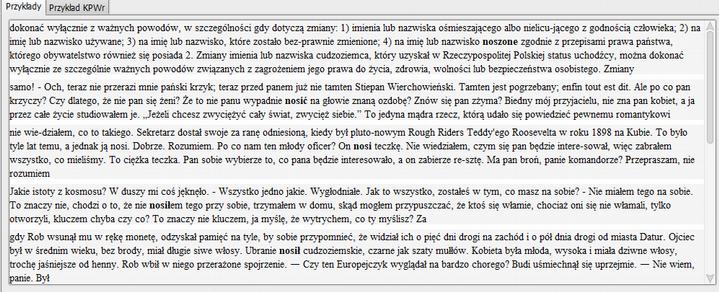 Ad. 7: Przykłady z korpusu Przykład: nosić 1 Warsztaty Nie