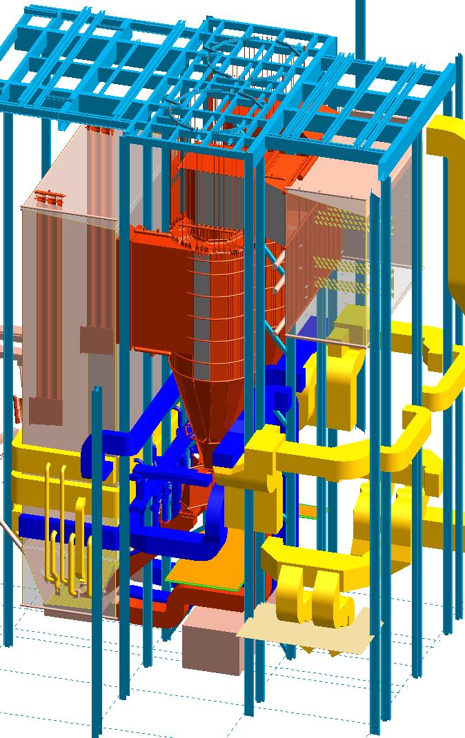 Modernizacje istniejących kotłów CFB Cele modernizacji Zmniejszenie emisji normowanych składników spalin Optymalizacja systemu paleniskowego Zwiększenie skuteczności separacji separatorów starszych