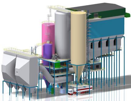 CFB Absorber Zalety zintegrowanego oczyszczania spalin w kotle CFB oraz w skruberze CFBS Air CFB Boiler Water Fabric Filter SCR PAC ID Fan Air Heater Niskie nakłady inwestycyjne kocioł CFB jest