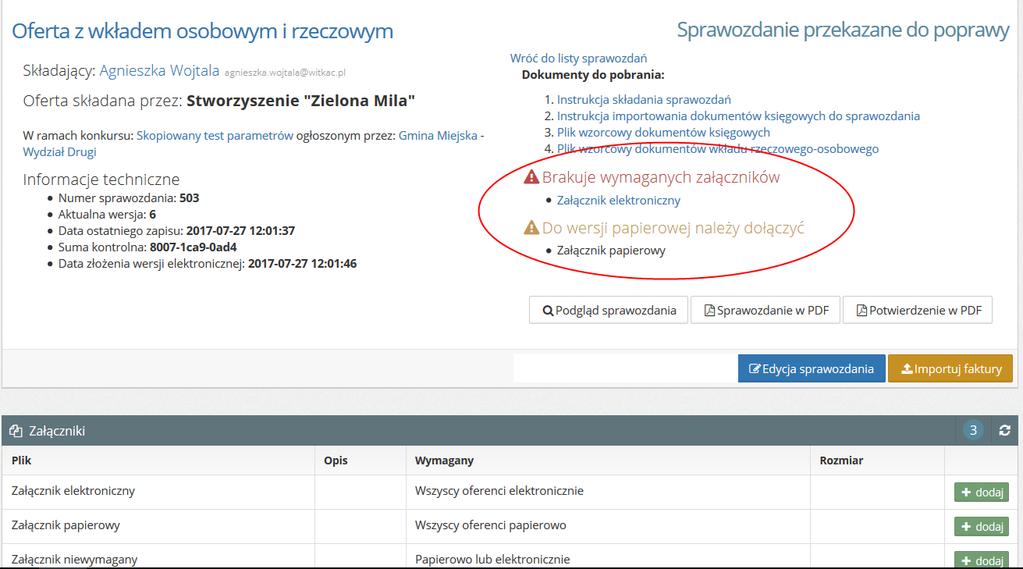 IV. Dodawanie załączników WAŻNE!