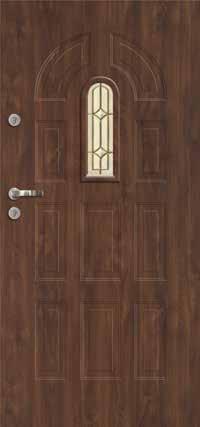 Drzwi stalowe 55 i 72 mm Steelcomfort Przeszklenia z ramką w okleinie