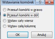 Aby wstawić komórkę zaznacz miejsce, gdzie chcesz wstawić nową komórkę, wybierz polecenie Narzędzia tabeli/układ/wiersze i kolumny.