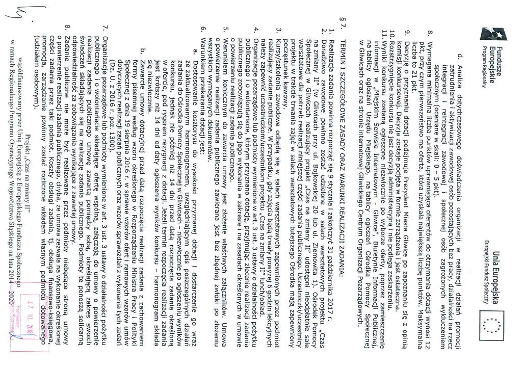 Fundusze_ Europejskie Program Regionalny i** Unia Europejska * a, :-, Europejski Fundusz Społeczny i** d.