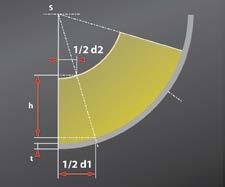 Rury i złączki Instrukcja Montażu Izolacji Armaflex 53 Zwężenie (konfuzor) z płyt Armaflex WS d2 WS Zmierz następujące wartości: h = wysokość zwężenia z uwzględnieniem obu spawów d1 = średnica