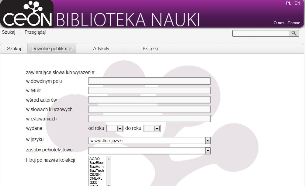 Biblioteka Nauki To serwis, w którym we współpracy z bazami bibliograficznymi udostępniamy polskie czasopisma naukowe.